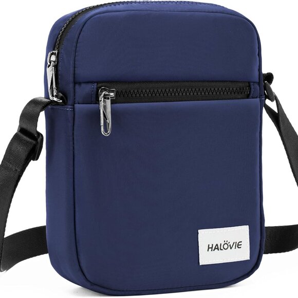 Navy slim RFID anti-theft lightweight crossbody sling bag for travel and daily u - Picture 1 of 6